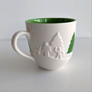 Starbucks Holiday 2006 White and Green mug 16oz